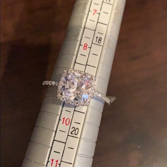 925 Sterling Silver Cushion Engagement Ring sz 9 - Picture 8 of 8